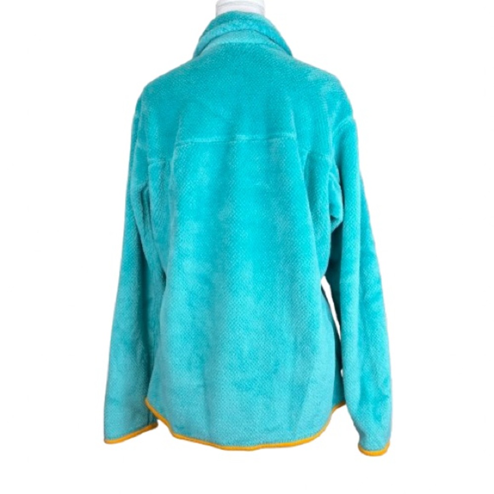 Patagonia Synchilla Thermal Pro Fleece Pullover Teal Yellow Womens XL Pocket NEW - Picture 2 of 11